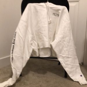 White Nutrl champion hoodie